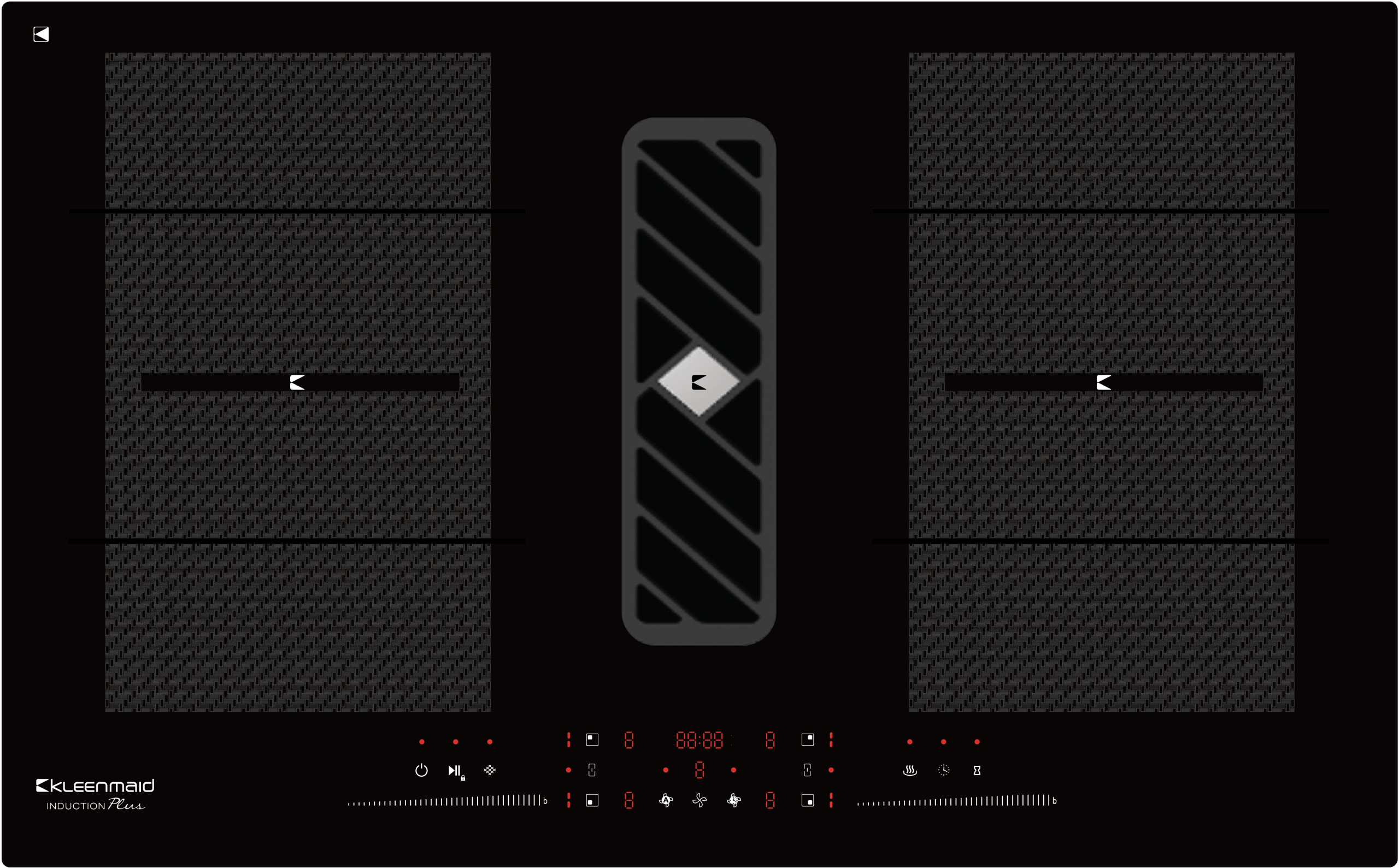 Kleenmaid 90cm wide Induction Cooktop with Integrated Air Extraction System - ICTFX9042
