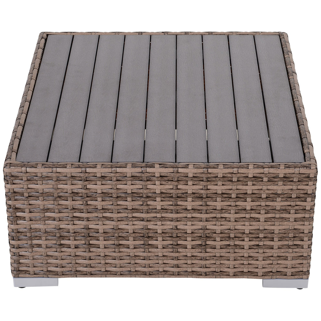 Outsunny 7-Piece Outdoor Rattan Conversation Set with Cushions and Tea Table, Gray - 860-020V03