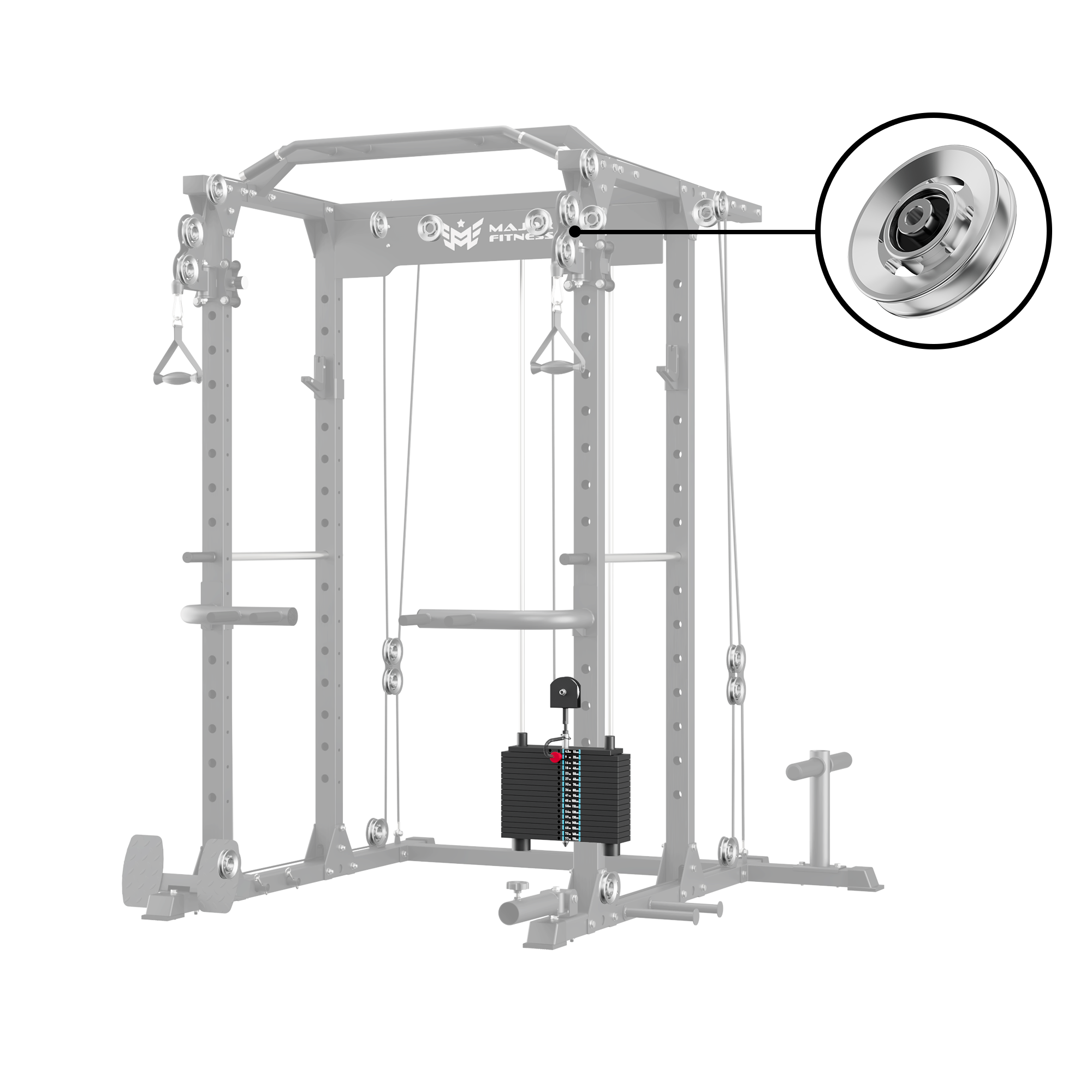 Major Fitness Aluminum Pulley & Weight Stack Bundle - APB52-WSB52