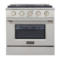 Kucht 30 Inch Pro-Style KDF Series Liquid Propane Stainless Steel Dual Fuel Range with Silver Oven Door - KDF302/LP-S