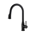 KIBI Napa Single Handle High Arc Pull Down Kitchen Faucet in Matte Black Finish - KKF2005MB