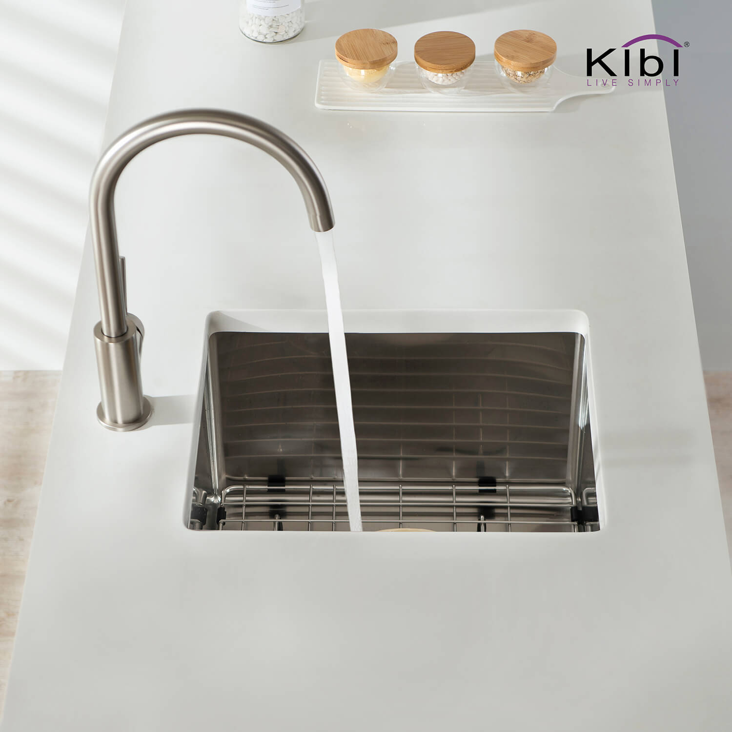 Kibi 14" x 18" x 8" Handcrafted Undermount Single Bowl Kitchen Sink With Satin Finish - K1-S14