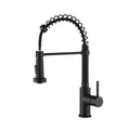 Kibi Aurora Single Handle High Arc Pull Down Kitchen Faucet In Matte Black Finish - KKF2003MB