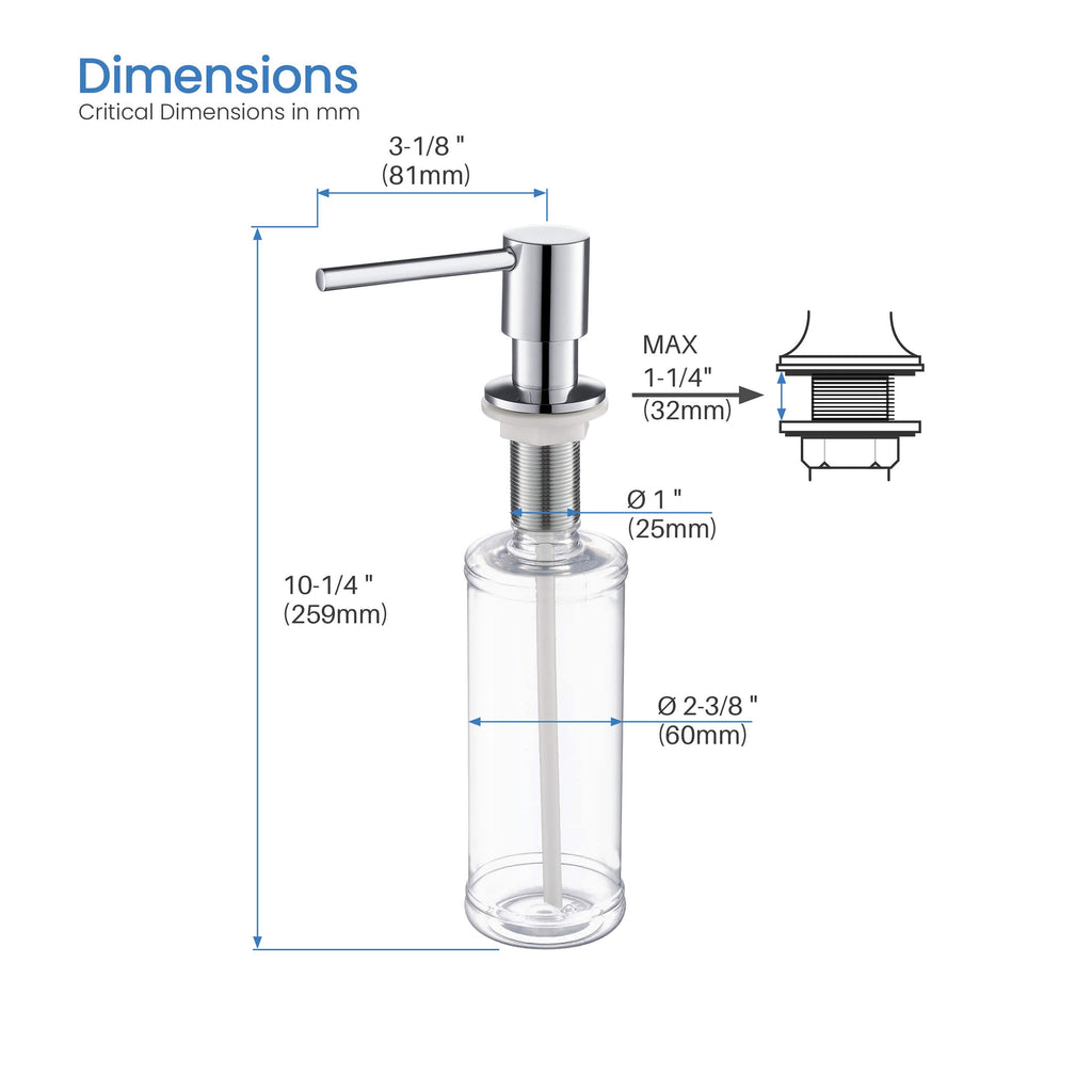 Kibi Bari Single Handle Pull Down Kitchen Bar Sink Faucet With Soap Dispenser in Chrome Finish - C-KKF2015CH-KSD100CH