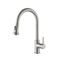 Kibi Casa Single Handle High Arc Pull Down Kitchen Faucet in Brushed Nickel Finish - KKF2002BN