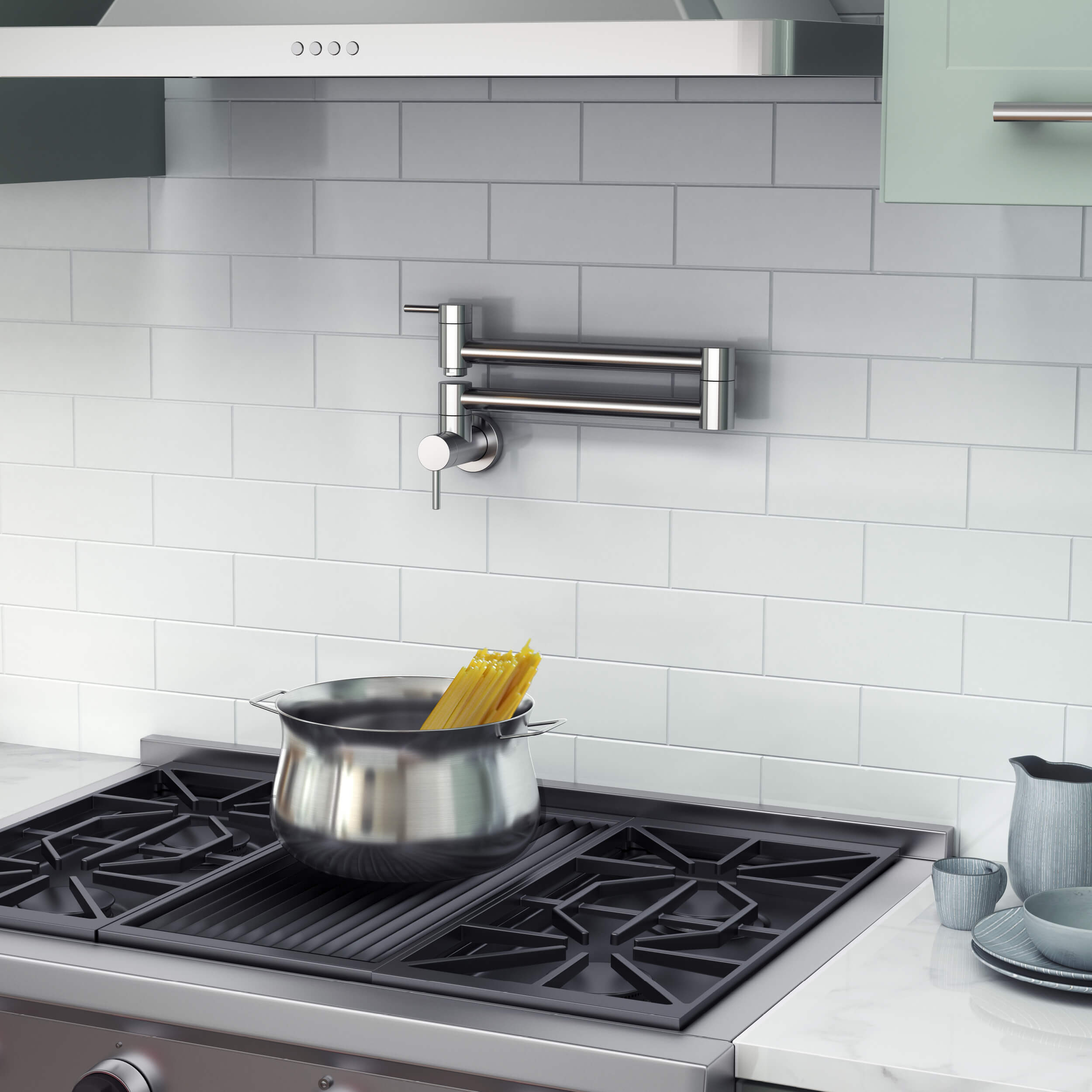 Kibi Circular Kitchen Pot Filler In Chrome Finish - KPF601CH