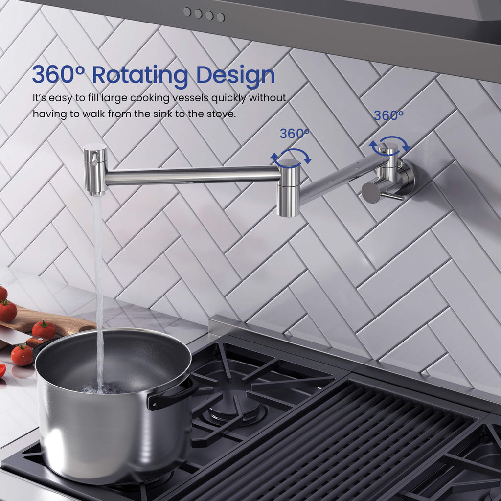 Kibi Circular Kitchen Pot Filler In Chrome Finish - KPF601CH