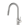 Kibi Circular Single Handle Pull Down Kitchen Faucet in Brushed Nickel Finish - KKF2013BN