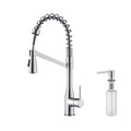 Kibi Largo Single Handle Pull Down Kitchen Faucet With Soap Dispenser in Chrome Finish - C-KKF2006CH-KSD100CH