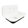 Kingston Brass 30 in. Cast Iron Single Bowl Wall Mount Sink with Backsplash in White - GCLWS302019