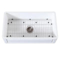 Kingston Brass 36 in. Farmhouse Apron Front Kitchen Sink with Strainer and Grid in Matte White - KGKFA361810LD