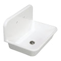 Kingston Brass Arcticstone 30 in. Solid Surface Farmhouse Kitchen Sink with Backsplash in Matte White (GKTA302119)