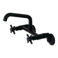 Kingston Brass Concord Two-Handle Wall-Mount Kitchen Faucet in Matte Black - KS423MB