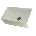 Kingston Brass 33 in. Solid Surface Matte Stone Apron Front Farmhouse Single Bowl Kitchen Sink in Matte White - GKFA331810CD