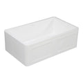 Kingston Brass 33 in. Solid Surface White Stone Apron-Front Single Bowl Farmhouse Kitchen Sink with Strainer in Matte White - GKFA331810DS