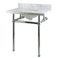 Kingston Brass Templeton 30 in. x 22 in. Carrara Marble Vanity Top with Brass Console Legs - KVPB30MB
