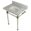 Kingston Brass Templeton 30 in. x 22 in. Carrara Marble Vanity Top with Clear Acrylic Console Legs - KVPB30MASQ