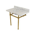 Kingston Brass Templeton 36 in. x 22 in. Carrara Marble Vanity Top with Brass Console Legs - KVPB3630MB