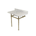 Kingston Brass Templeton 36 in. x 22 in. Carrara Marble Vanity Top with Brass Console Legs - KVPB36MB