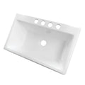 Kingston Brass Towne 36 in. Cast Iron Undermount 4-Hole Kitchen Sink in White - GCKUS362211