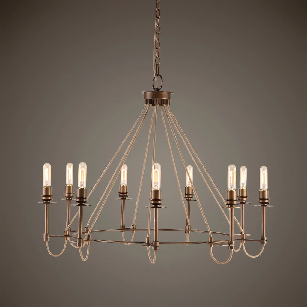 Uttermost Lyndhurst Industrial 9 Light Chandelier 21321