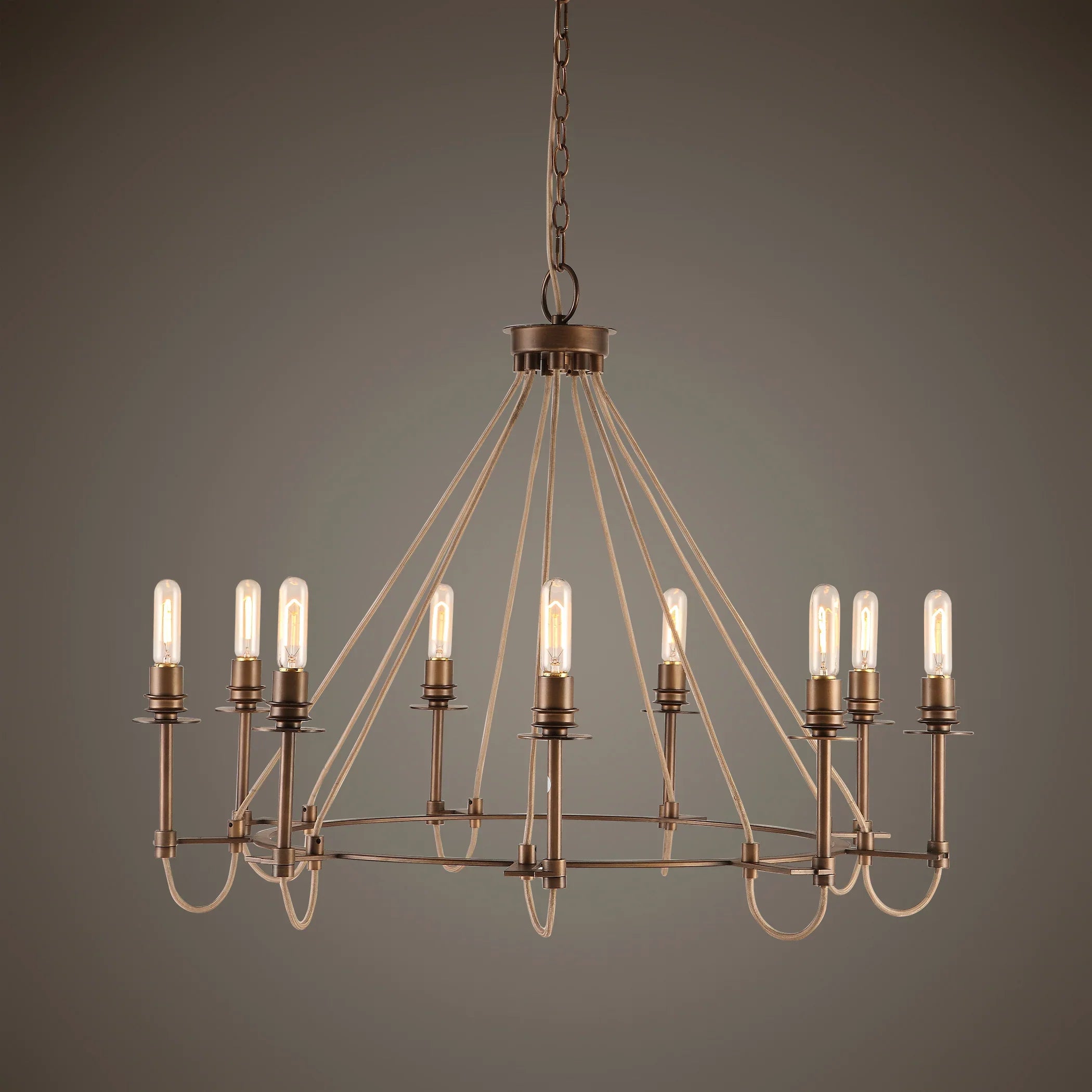 Uttermost Lyndhurst Industrial 9 Light Chandelier 21321