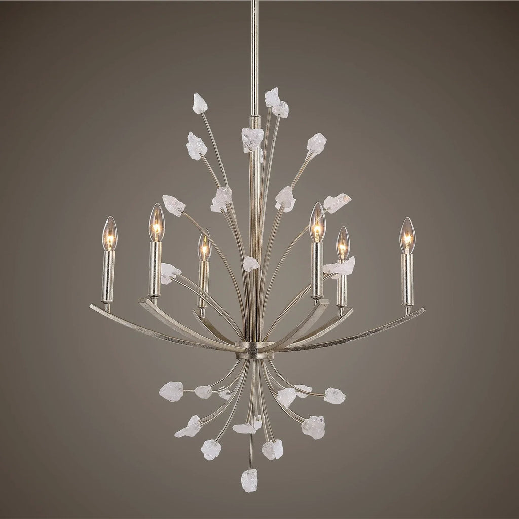 Uttermost Juliette 6 Light Silver Chandelier 21345