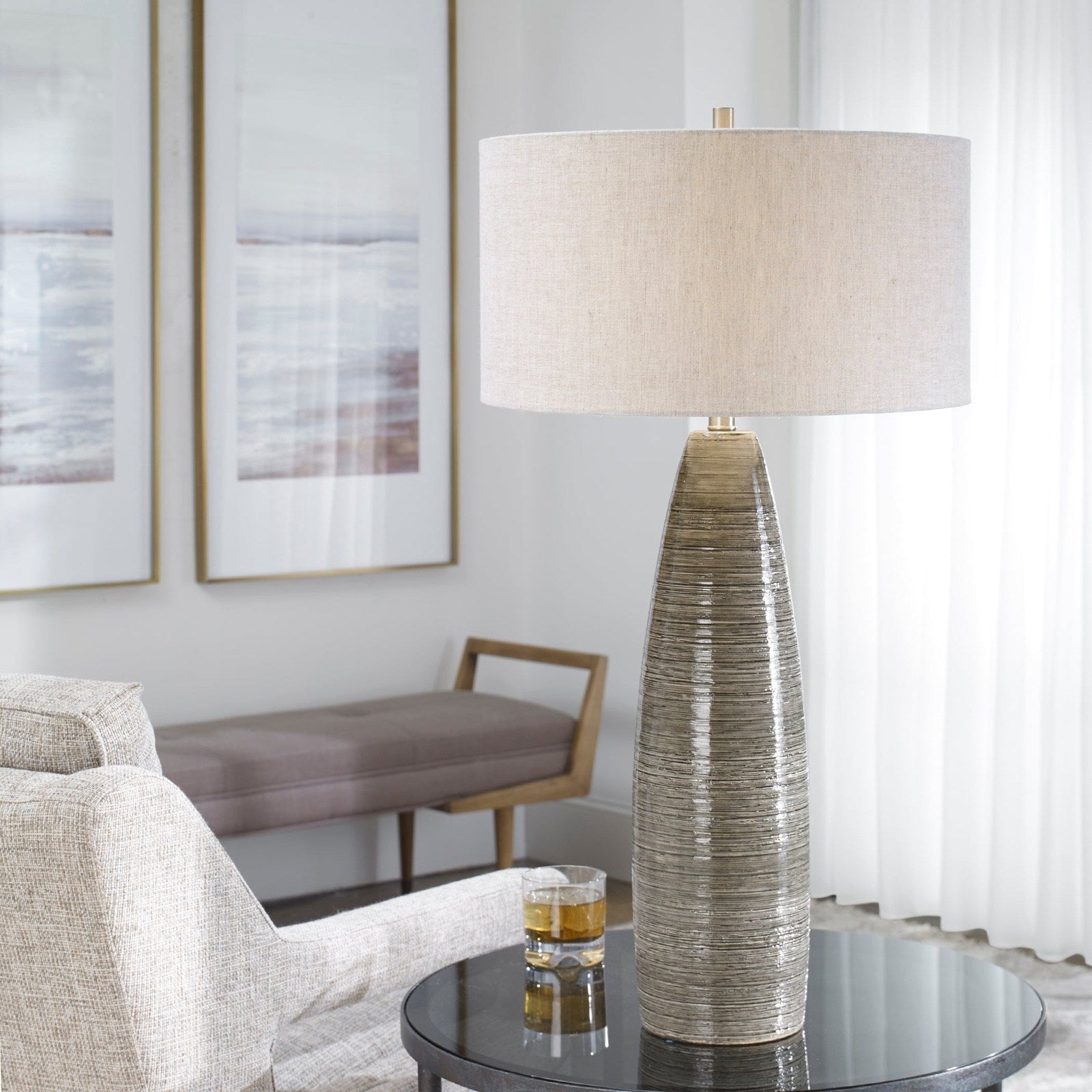 Uttermost Cosmo Charcoal Table Lamp 28280