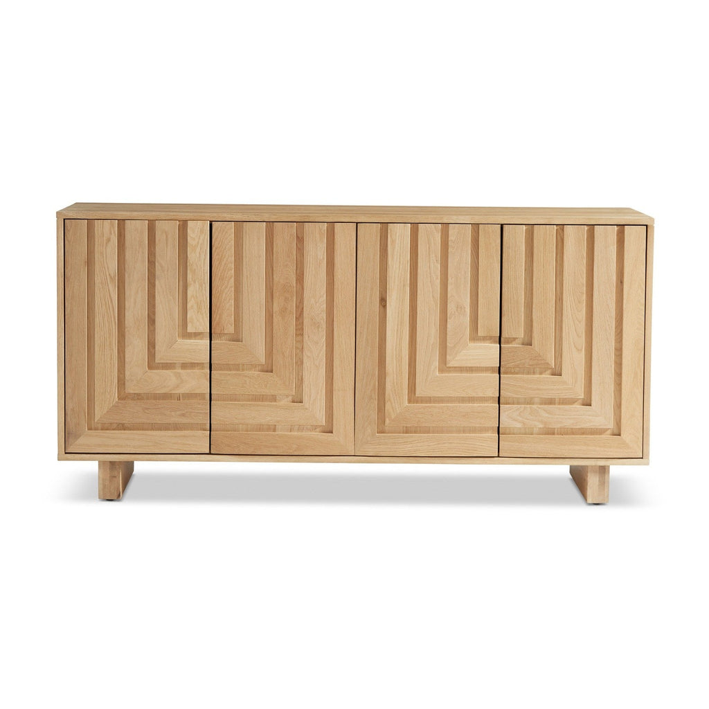 Union Home Array Oak Wood Sideboard In Natural Oil Finish  - LVR00619