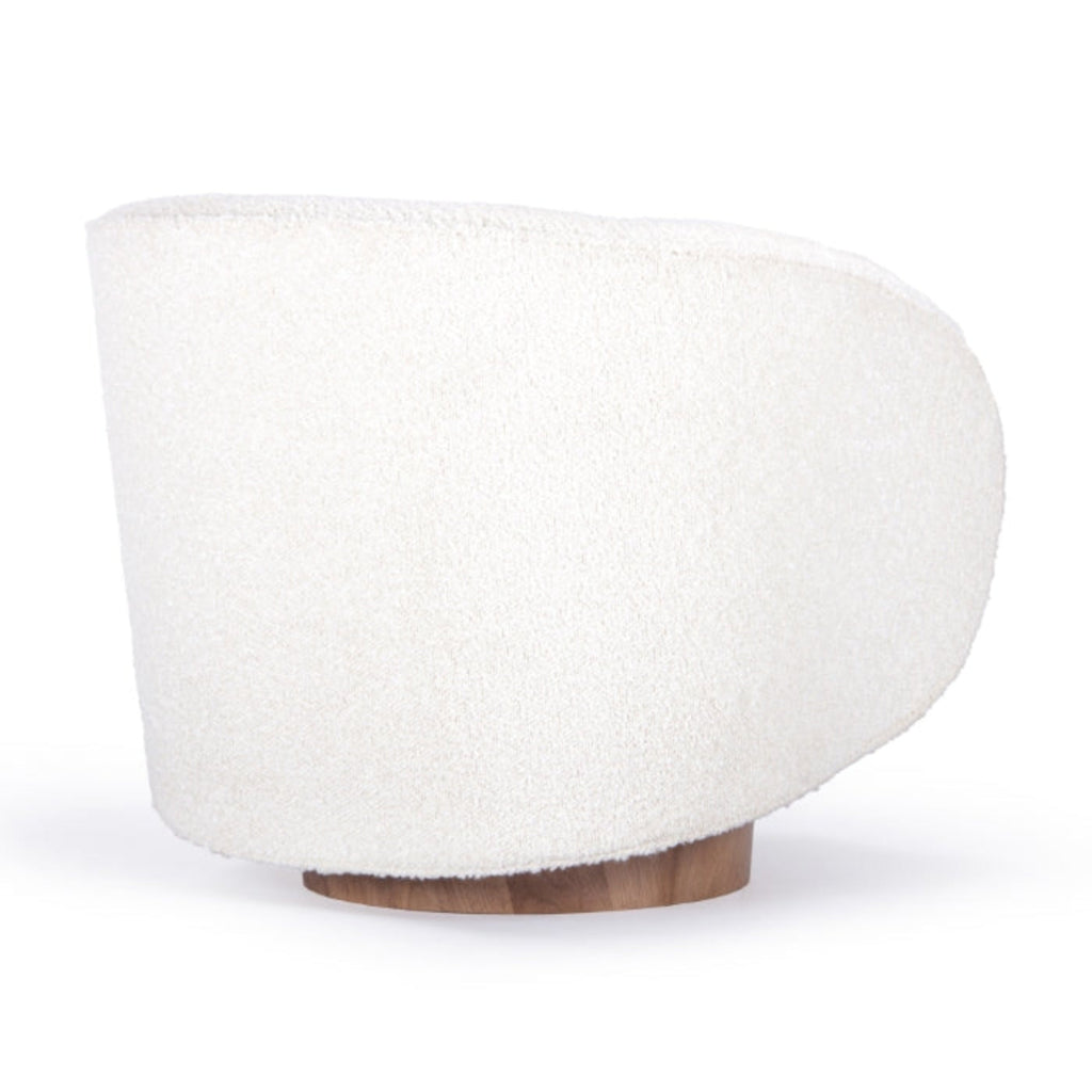 Union Home Rotunda Chair - White Boucle -  LVR00748