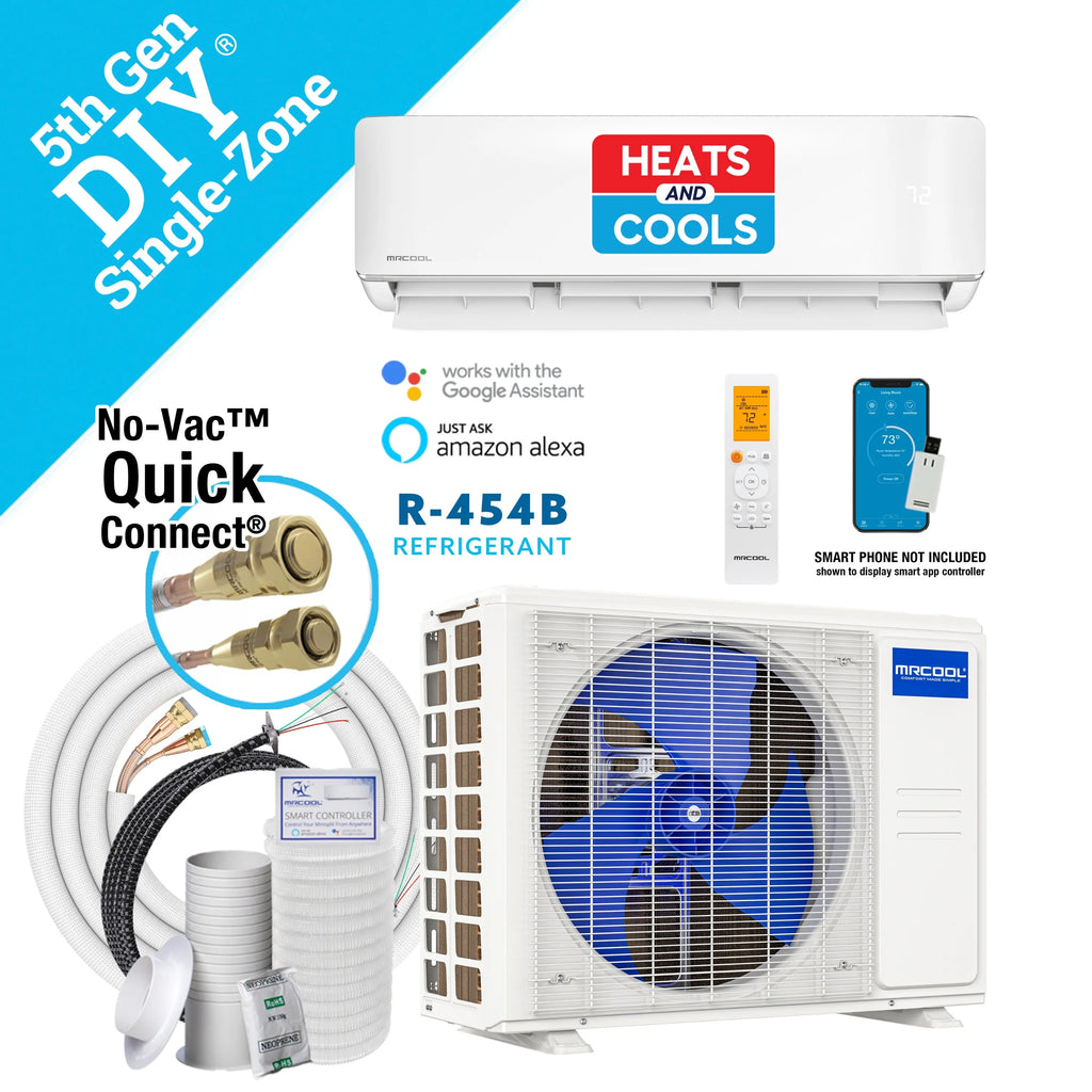 MRCOOL DIY 5th Gen E Star 36,000 BTU Single Zone Mini Split Complete System with 25 Ft. Line Set, 230V  - DIY-36-HP-WM-230D25-O