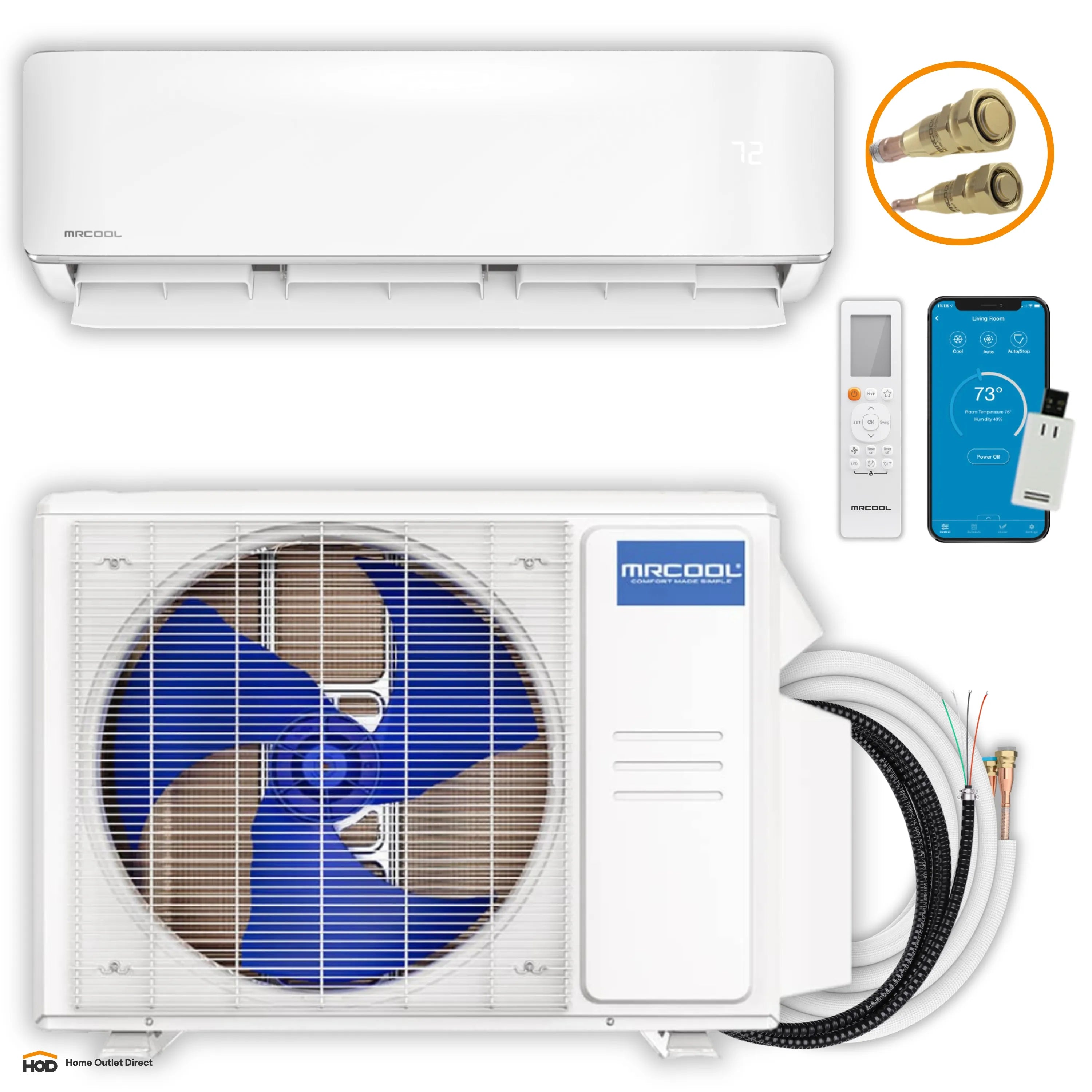 MRCOOL DIY 5th Gen E Star 18,000 BTU Single Zone Mini Split Complete System with 25 Ft. Line Set, 230V  - DIY-18-HP-WM-230D25-O