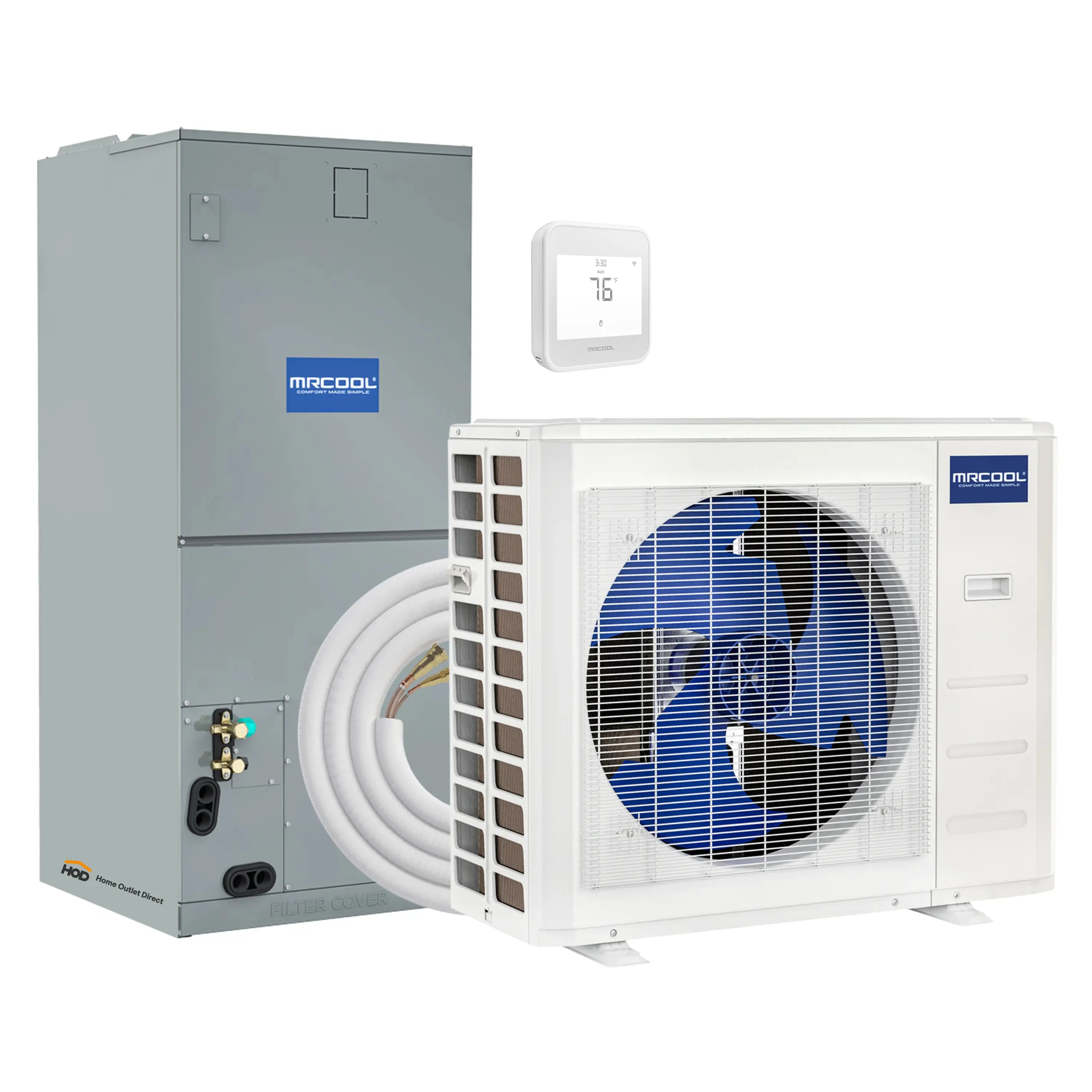 MRCOOL VersaPro 2nd Gen Central Split System with 30K BTU, 2.5 Ton, 17 SEER2, Central Ducted Condenser and Ducted Air Handler with 15 Ft. R-454B No-Vac Lineset  - MVP-30-HP-230A15
