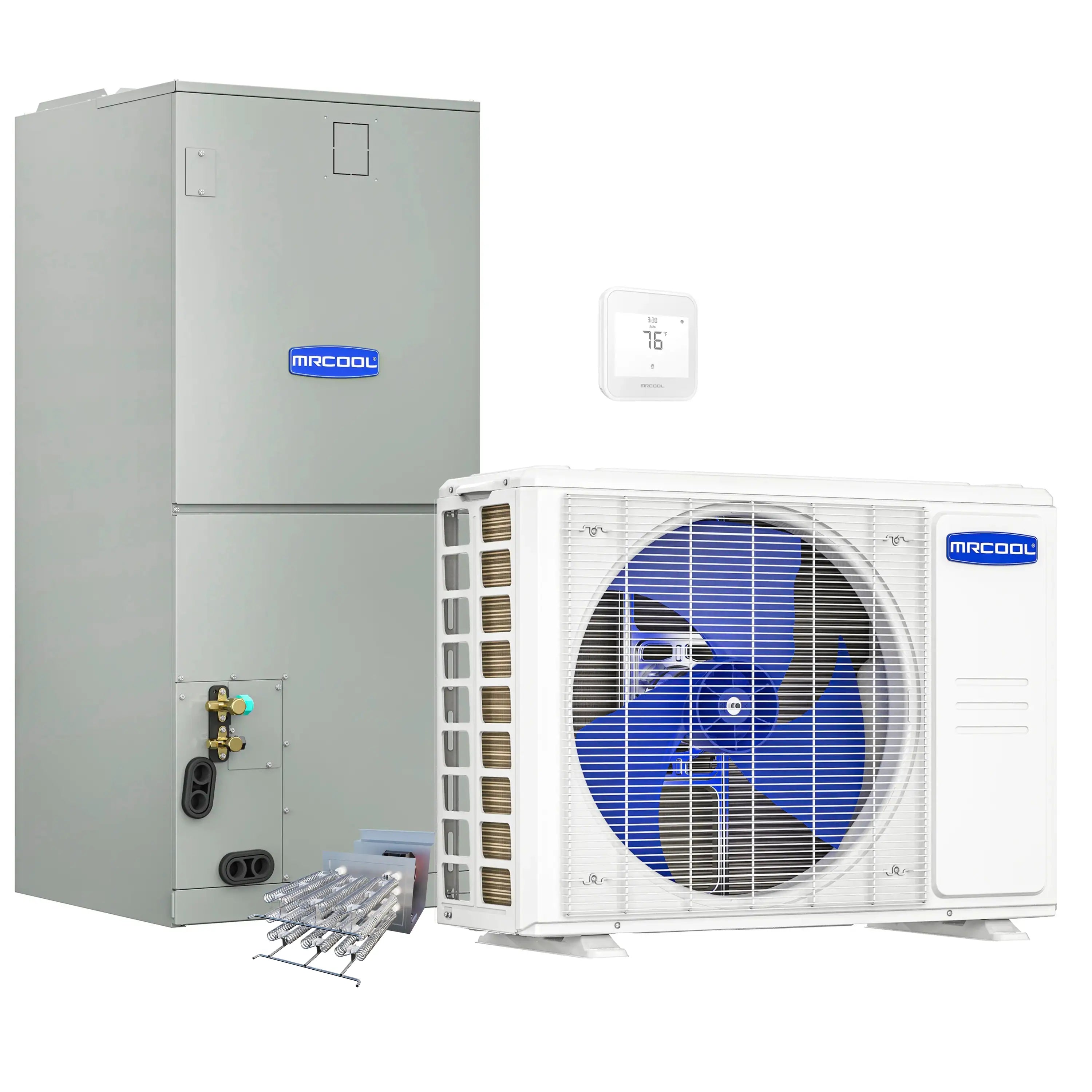 MRCOOL VersaPro 2nd Gen Central Split System with 48K BTU, 4 Ton, 16 SEER2, Heat Pump Condenser and Ducted Air Handler with 8kW Heat Kit   - MVP48HP2A00OH08