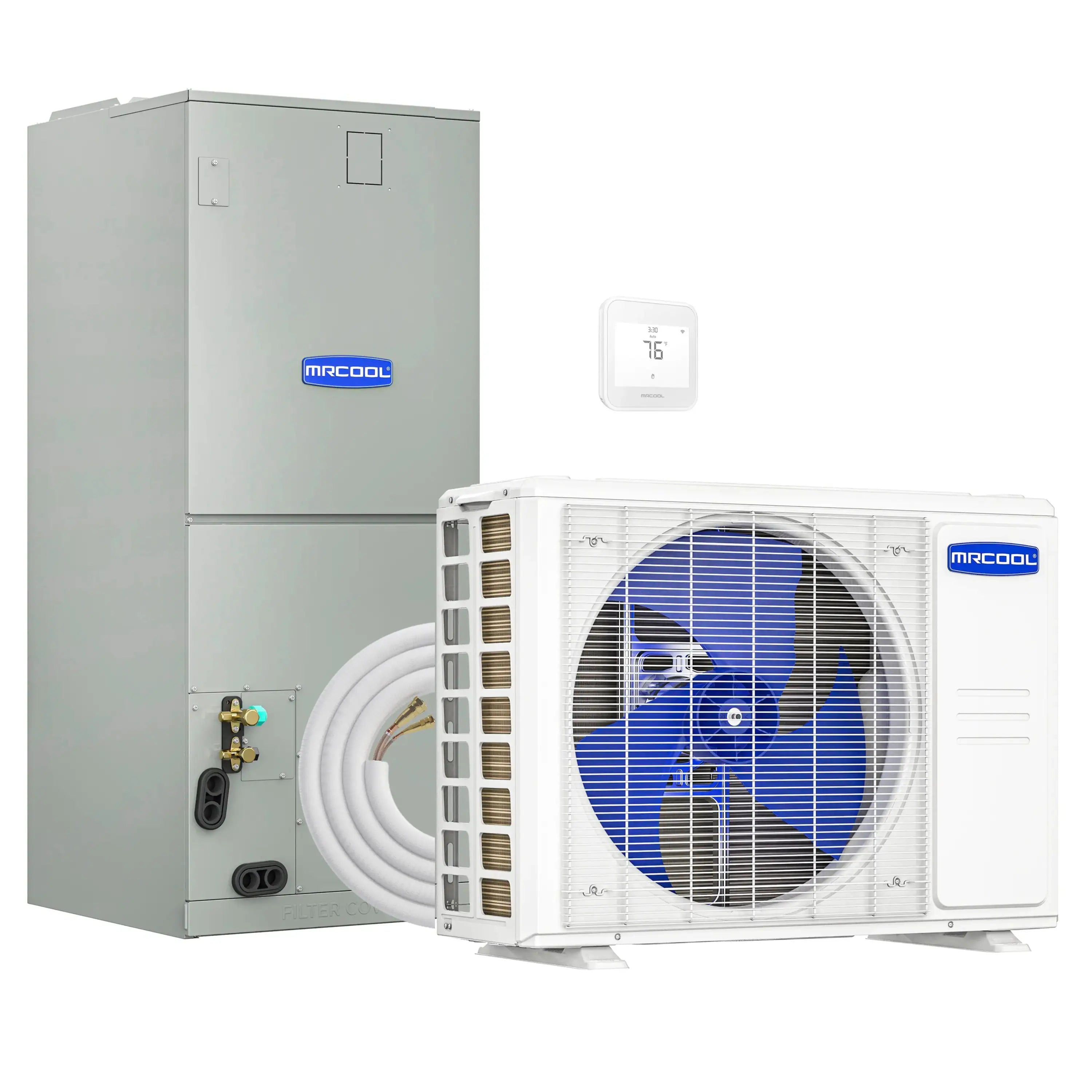 MRCOOL VersaPro 2nd Gen Central Split System with 48K BTU, 4 Ton, 16 SEER2, Heat Pump Condenser and Ducted Air Handler with 25 Ft. R-454B No-Vac Lineset  - MVP-48-HP-230A25