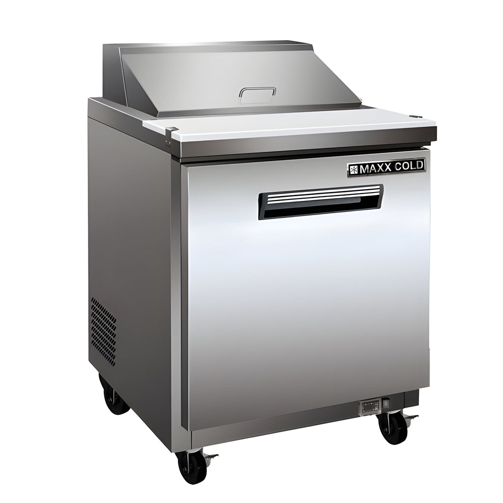 Maxx Cold One-Door Refrigerated Sandwich and Salad Prep Station, 7 cu. ft., in Stainless Steel - MXCR29SHC
