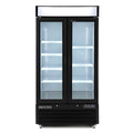 Maxx Cold Double Glass Door Narrow Width Merchandiser Freezer, Swing Style Door, 36 cu. ft., White - MXM2-36FHC
