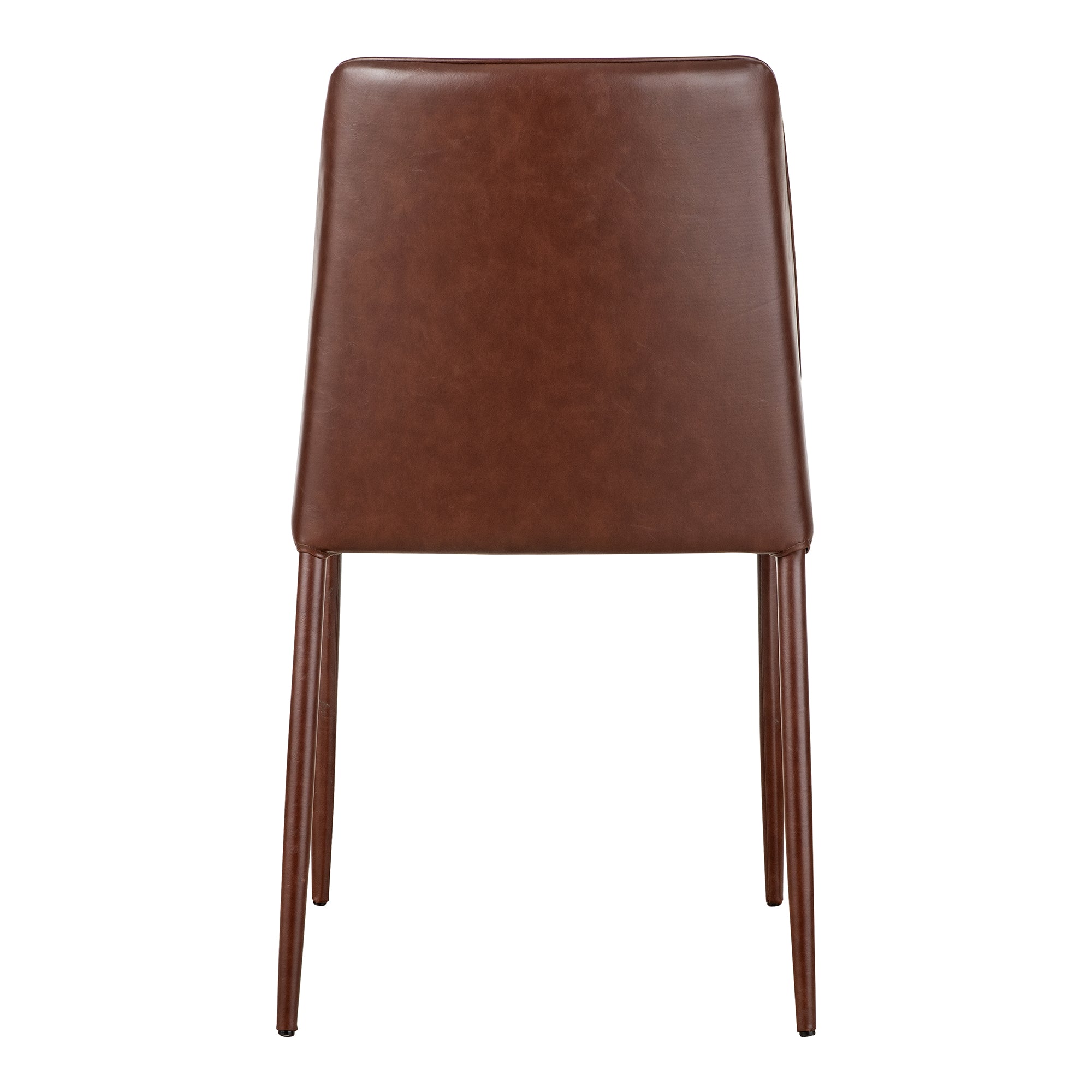 Moe's Home Collection Set of Two Nora Dining Chair Smoked Cherry Vegan Leather YM-1004-06