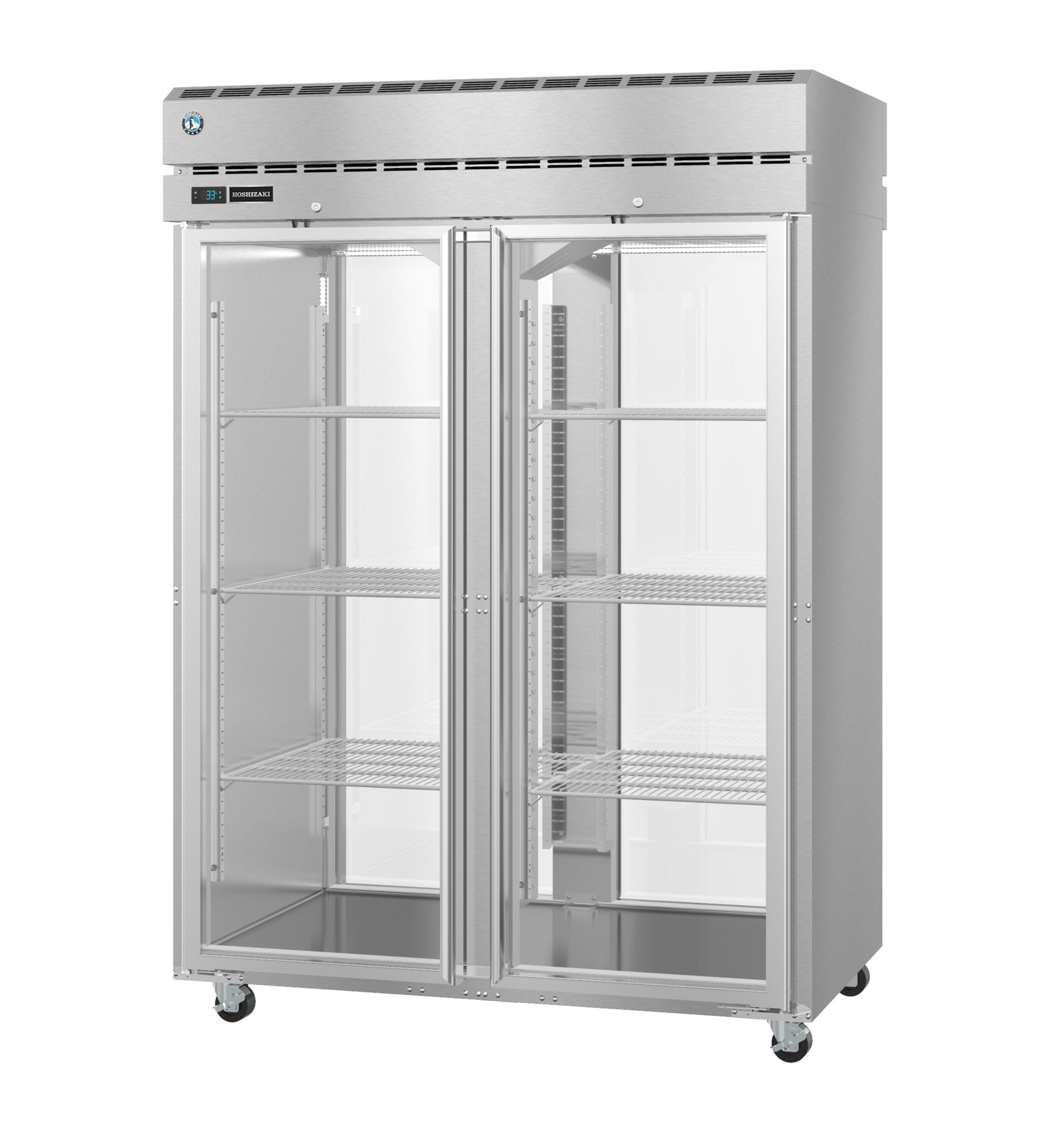Hoshizaki PT2A-FG-FG | 55" Wide 4 Glass Door Top Mount Pass-Thru Refrigerator - PT2A-FG-FG