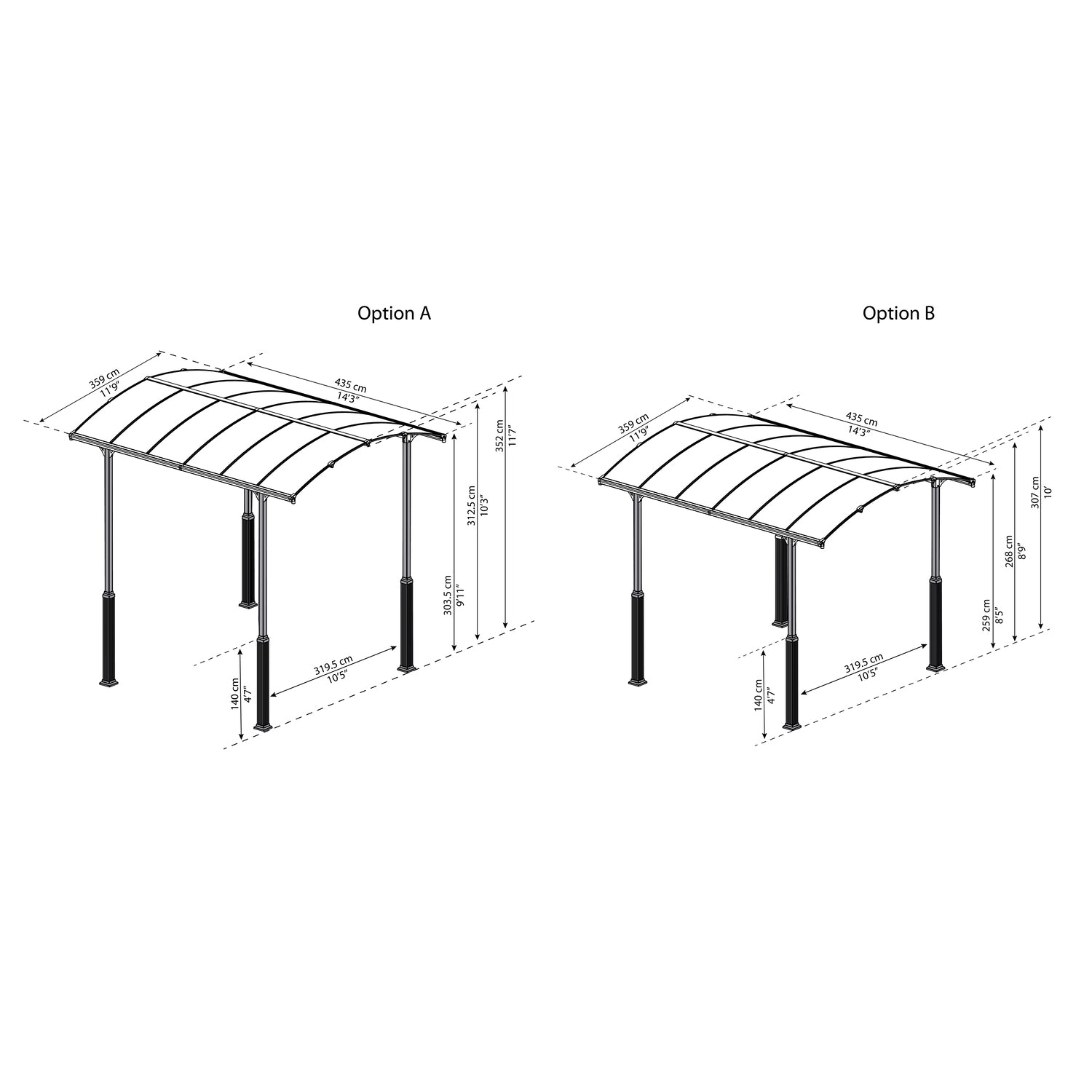 Palram - Canopia | Arcadia Alpine RV Carport 12x14x11.5 ft - HG9131