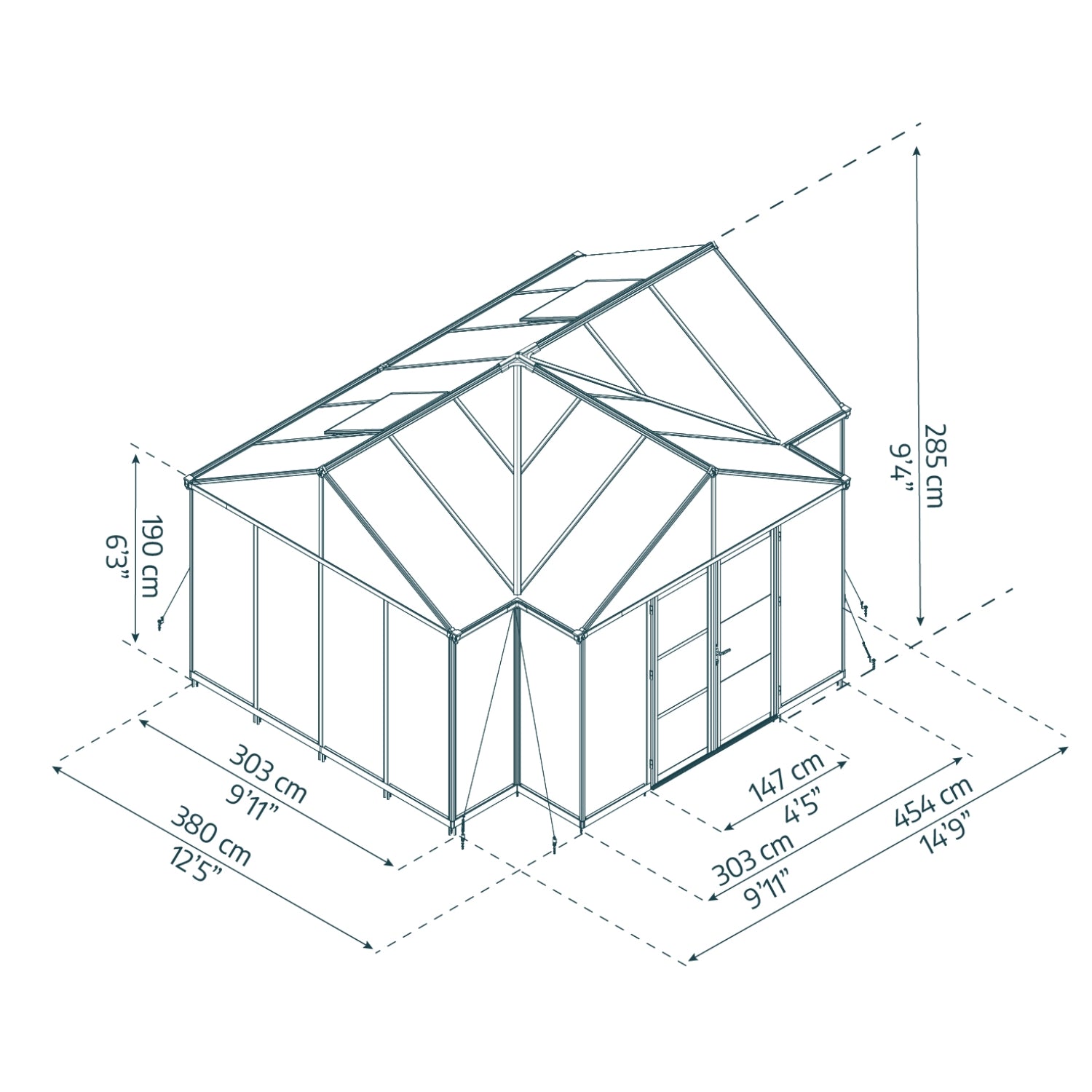 Palram - Canopia | 12x15 Ft Triomphe Chalet Greenhouse - HG5500