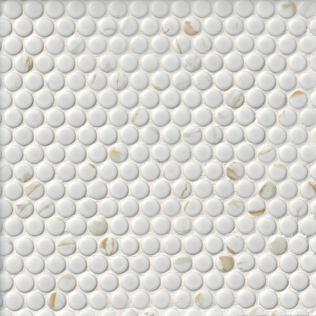 PennyRoundCalacattaGoldMatte