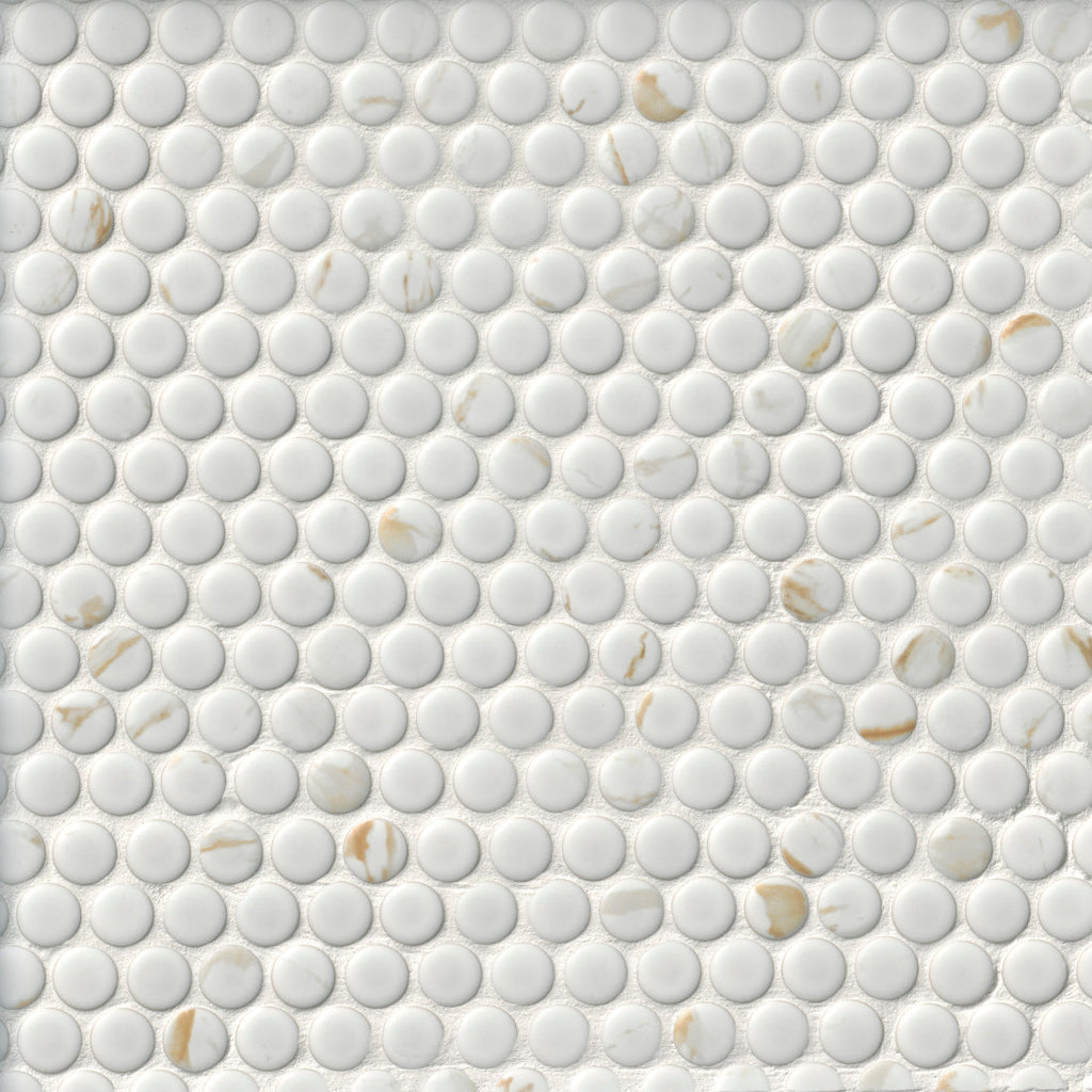 PennyRoundCalacattaGoldMatte