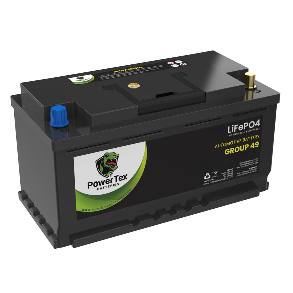 PowerTex 2024 Audi Q5 L4 2.0LReplacement Car Battery BCI Group 49 Lithium LiFePO4 Automotive Powertex Battery - PTLG49-0241
