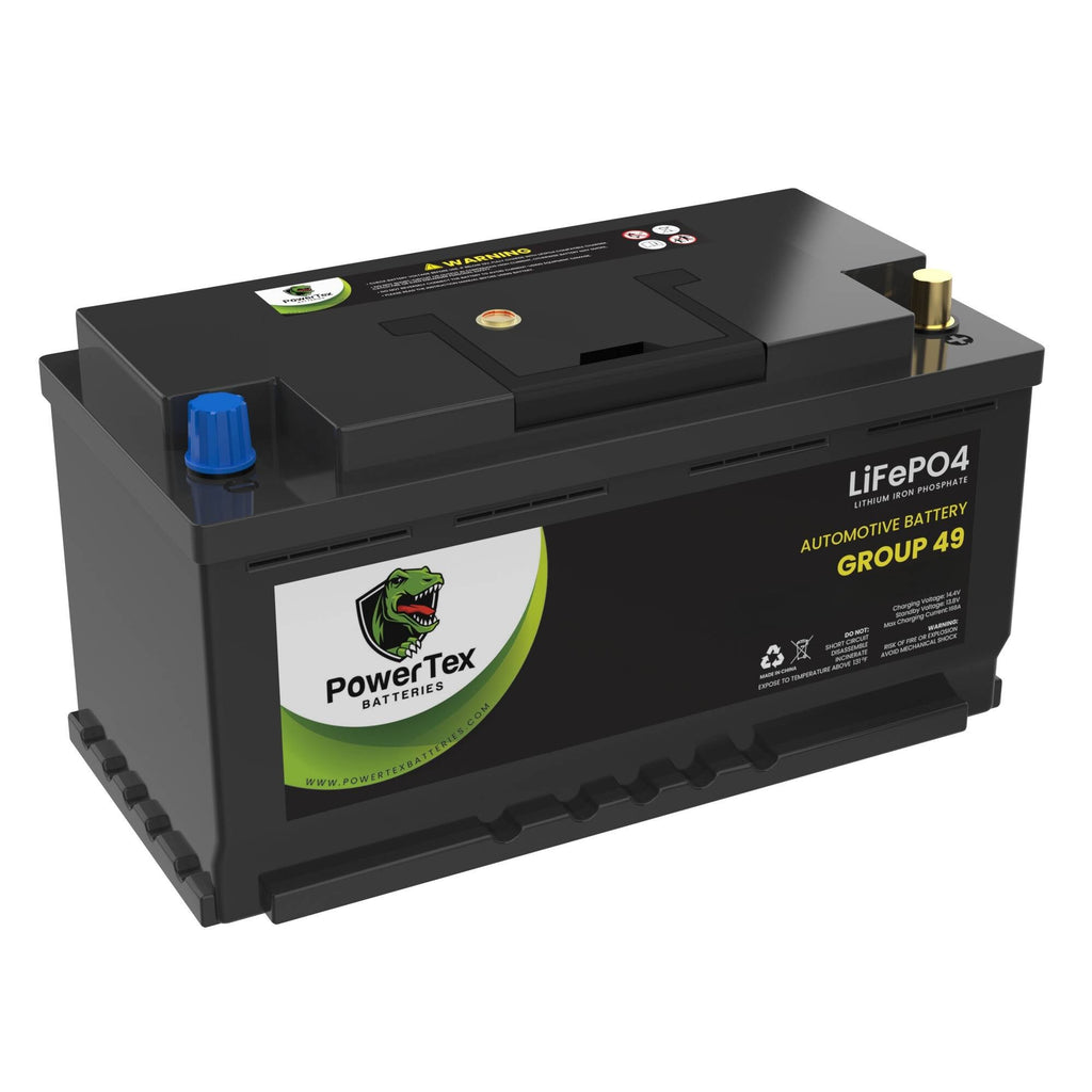 PowerTex 2010 Mercedes-Benz C63 AMG Car Battery BCI Group 49 / H8 Replacement Lithium LiFePO4 Automotive Battery - PTLG49-1426