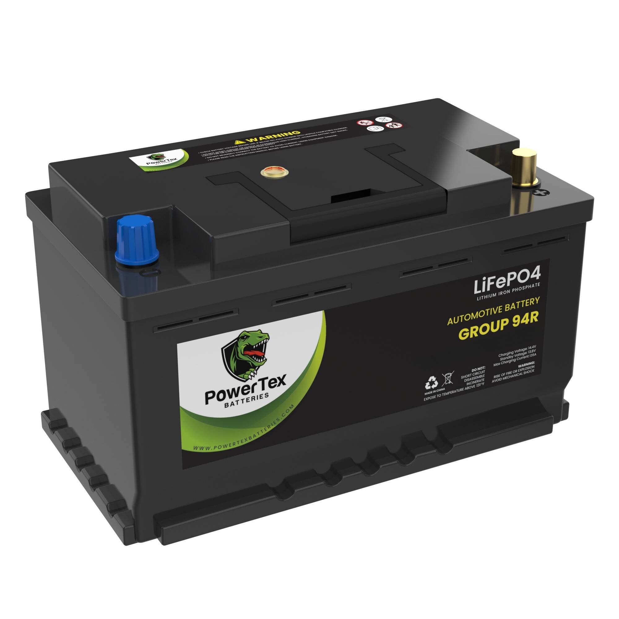 PowerTex 2010 Audi A5 Car Battery BCI Group 94R / H7 Lithium LiFePO4 Automotive Battery - PTLG94R-231