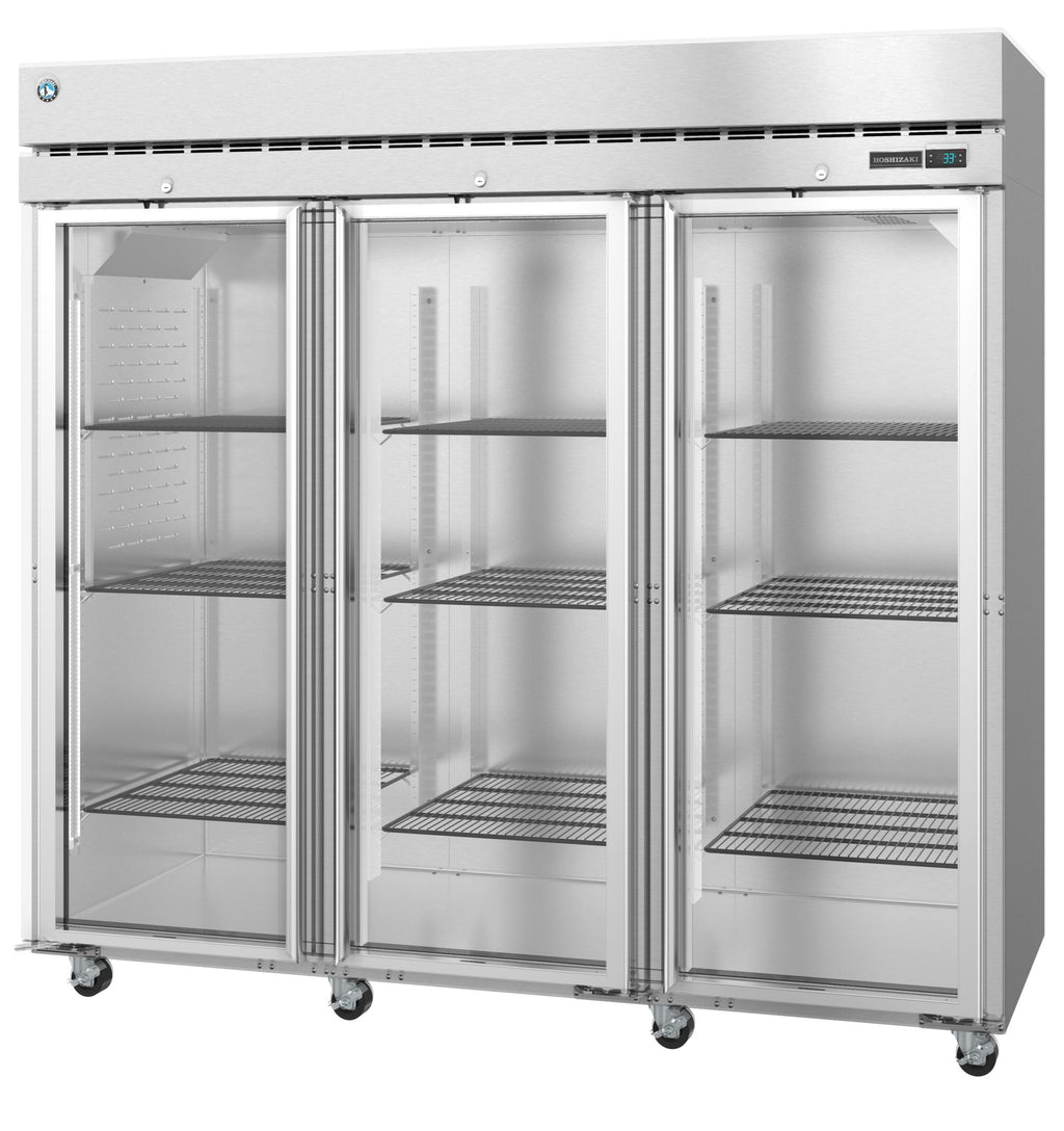Hoshizaki R3A-FG | 83" Wide 3 Glass Door Top Mount Reach-In Refrigerator - R3A-FG