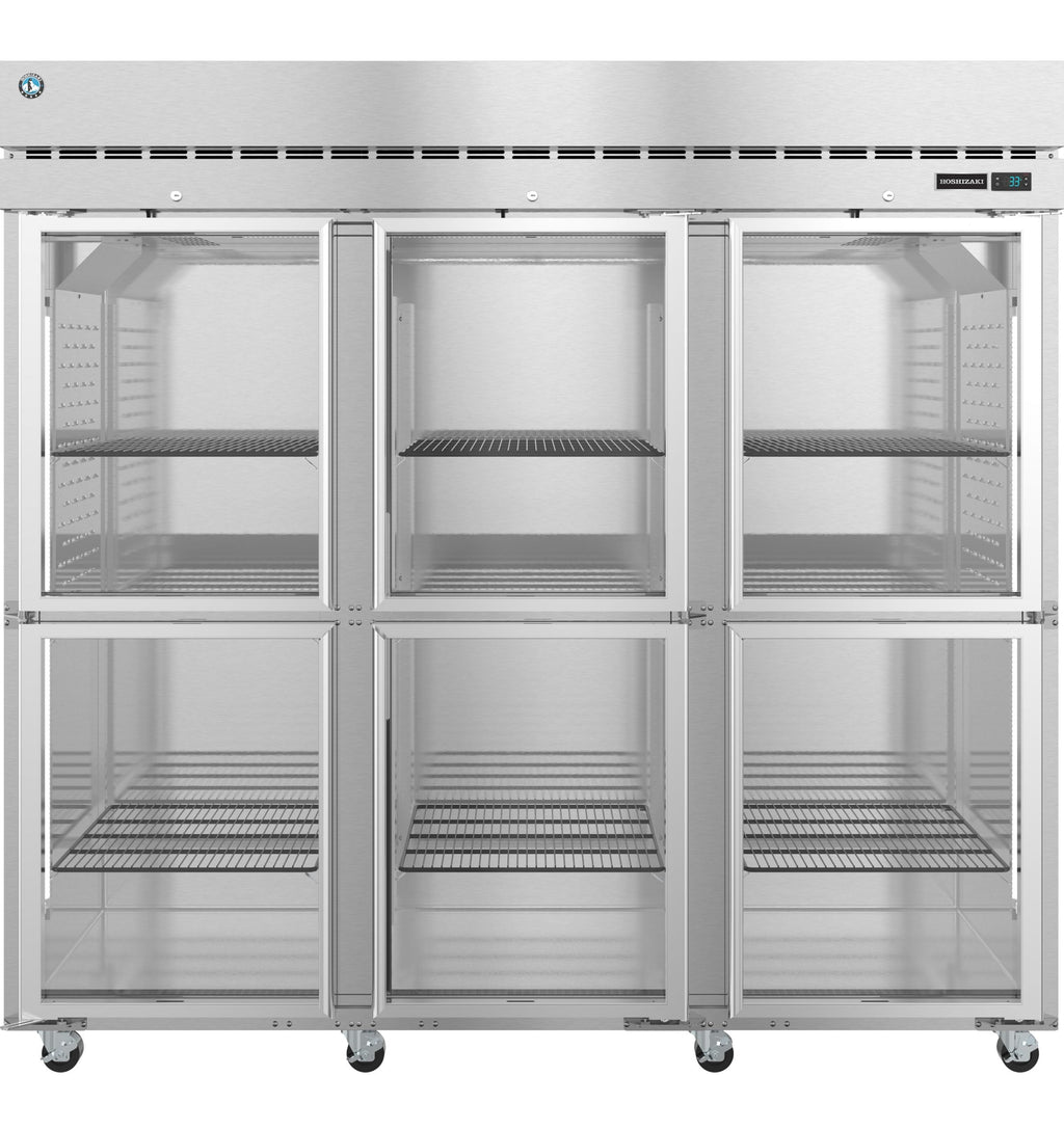 Hoshizaki R3A-HG | 83" Wide 6 Glass Door Top Mount Reach-In Refrigerator - R3A-HG