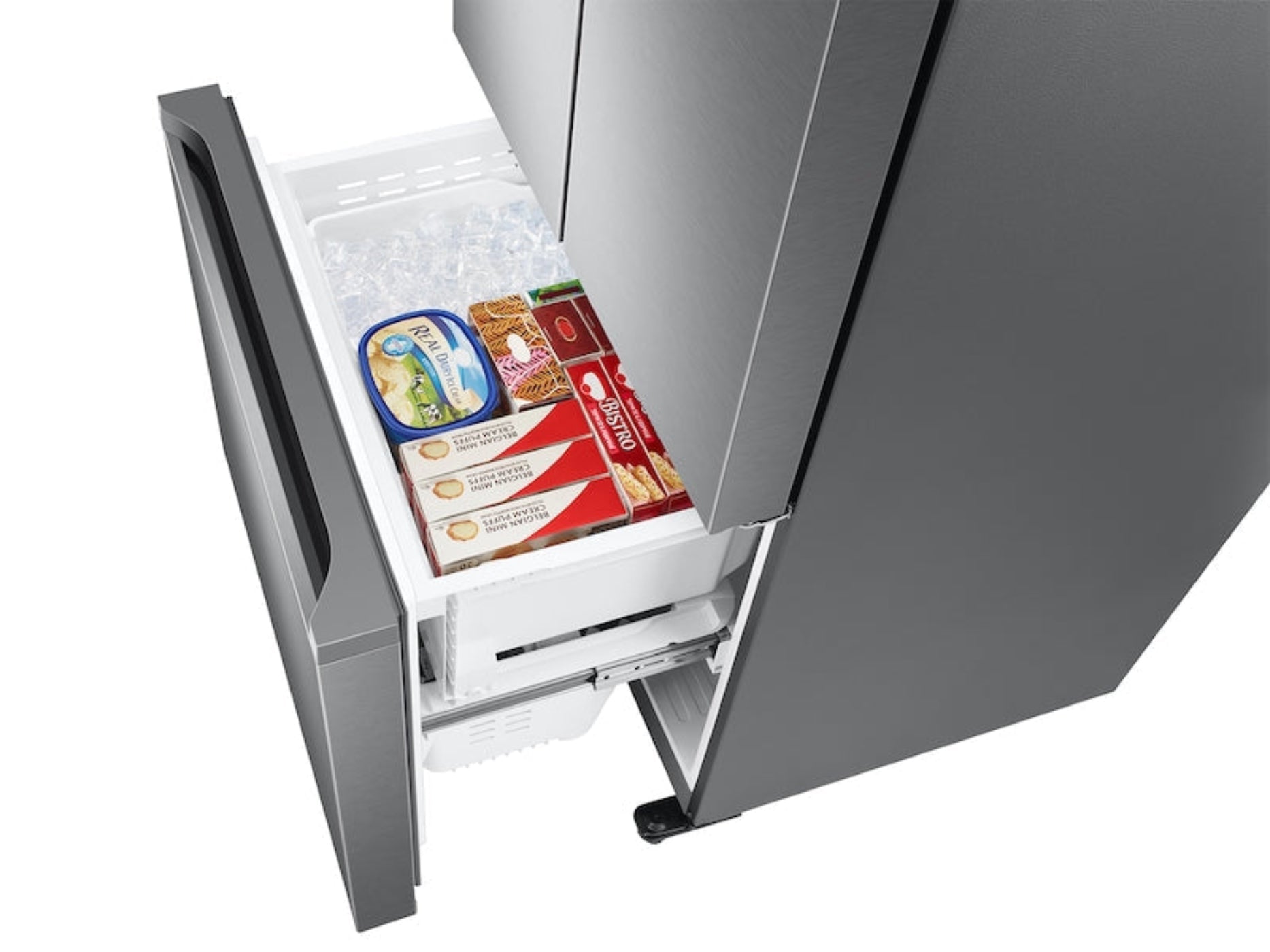 SAMSUNG 32" 17.5 cu. ft. Counter Depth 3-Door French Door Smart Refrigerator in Stainless Steel with Ice Maker - RF18A5101SRAA