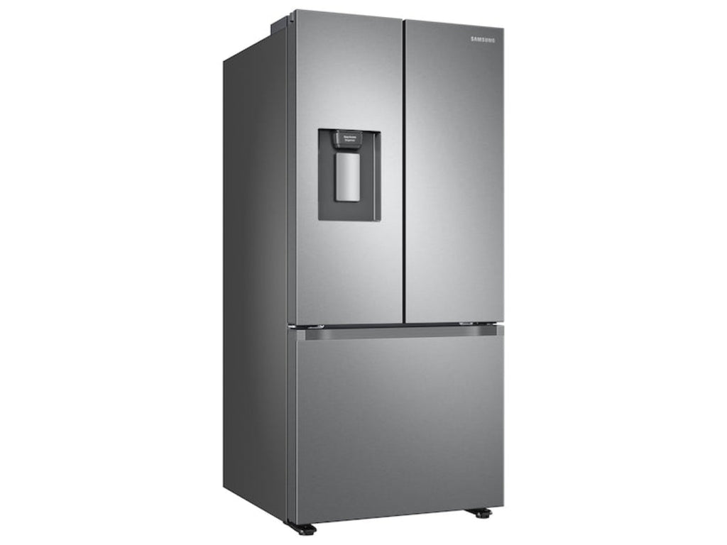 SAMSUNG 30" 22 cu. ft. Standard Depth 3-Door French Door Smart Refrigerator with External Water/Ice Dispenser in Fingerprint Resistant Stainless Steel - RF22A4221SR